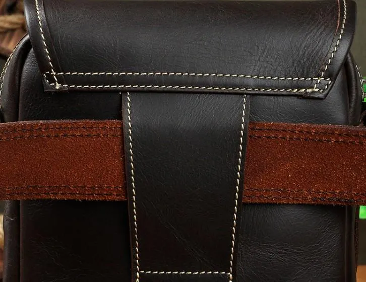 Cool Mens Leather Side Bag Belt Pouch Holster Belt Case Waist Pouch for Men