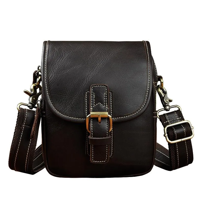 Cool Mens Leather Side Bag Belt Pouch Holster Belt Case Waist Pouch for Men