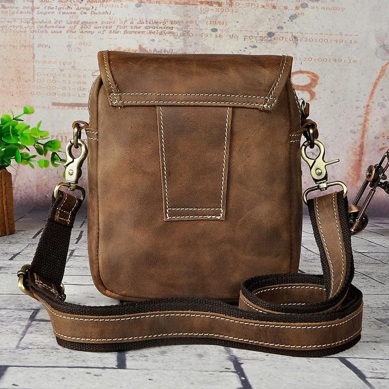 Cool Mens Leather Side Bag Belt Pouch Holster Belt Case Waist Pouch for Men