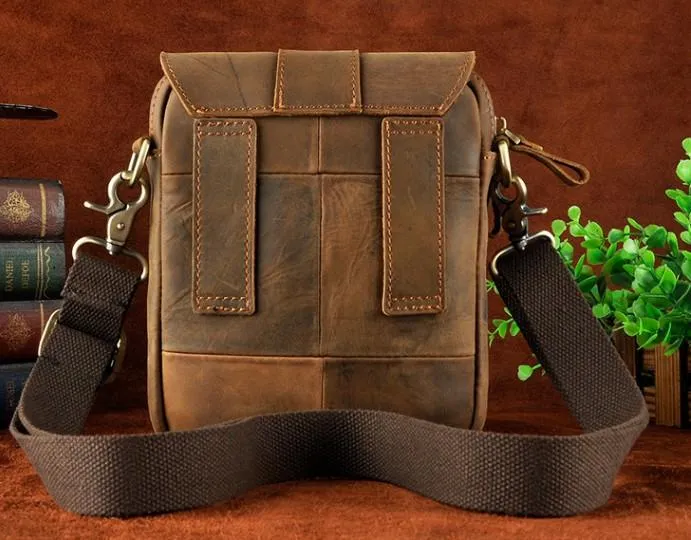 Cool Mens Leather Small Side Bag Belt Pouch Holster Belt Case Waist Pouch for Men