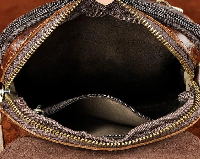 Cool Mens Leather Small Side Bag Belt Pouch Holster Belt Case Waist Pouch for Men