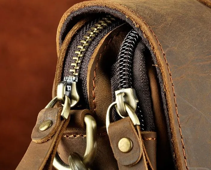 Cool Mens Leather Small Side Bag Belt Pouch Holster Belt Case Waist Pouch for Men