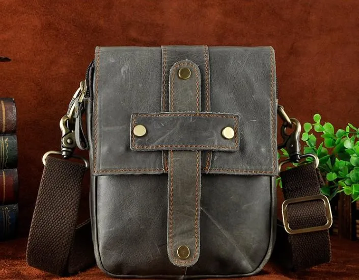 Cool Mens Leather Small Side Bag Belt Pouch Holster Belt Case Waist Pouch for Men