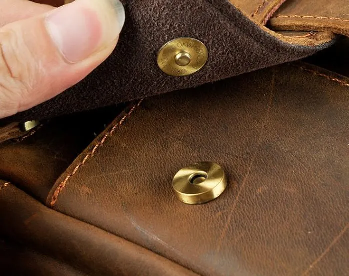 Cool Mens Leather Small Side Bag Belt Pouch Holster Belt Case Waist Pouch for Men
