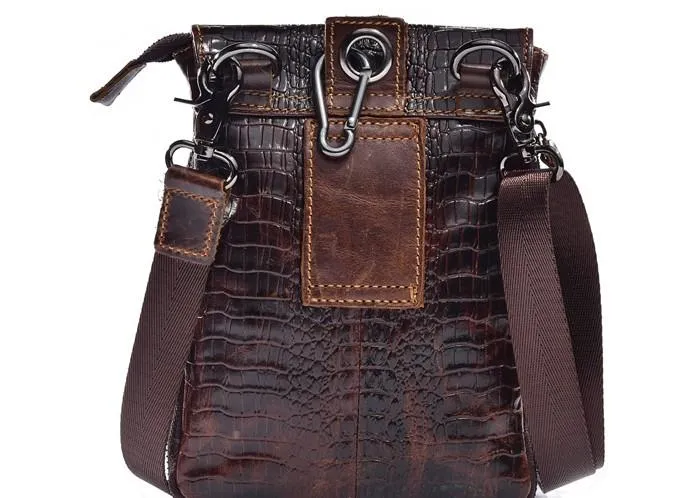 Cool Mens Leather Small Side Bag Belt Pouch Waist Pouch Holster Belt Case for Men