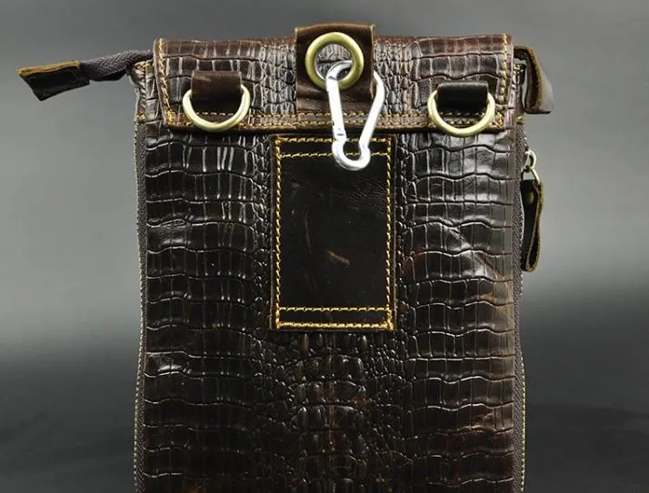 Cool Mens Leather Small Side Bag Belt Pouch Waist Pouch Holster Belt Case for Men