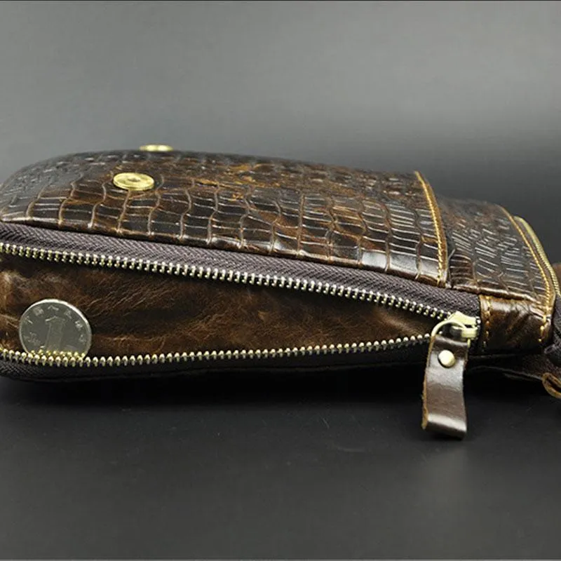 Cool Mens Leather Small Side Bag Belt Pouch Waist Pouch Holster Belt Case for Men