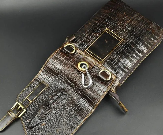Cool Mens Leather Small Side Bag Belt Pouch Waist Pouch Holster Belt Case for Men