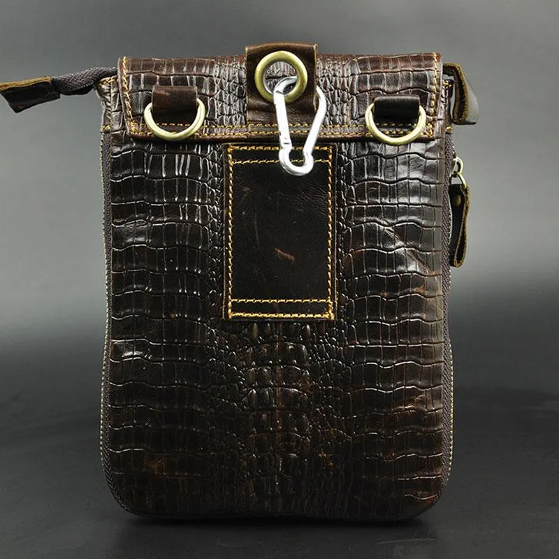 Cool Mens Leather Small Side Bag Belt Pouch Waist Pouch Holster Belt Case for Men
