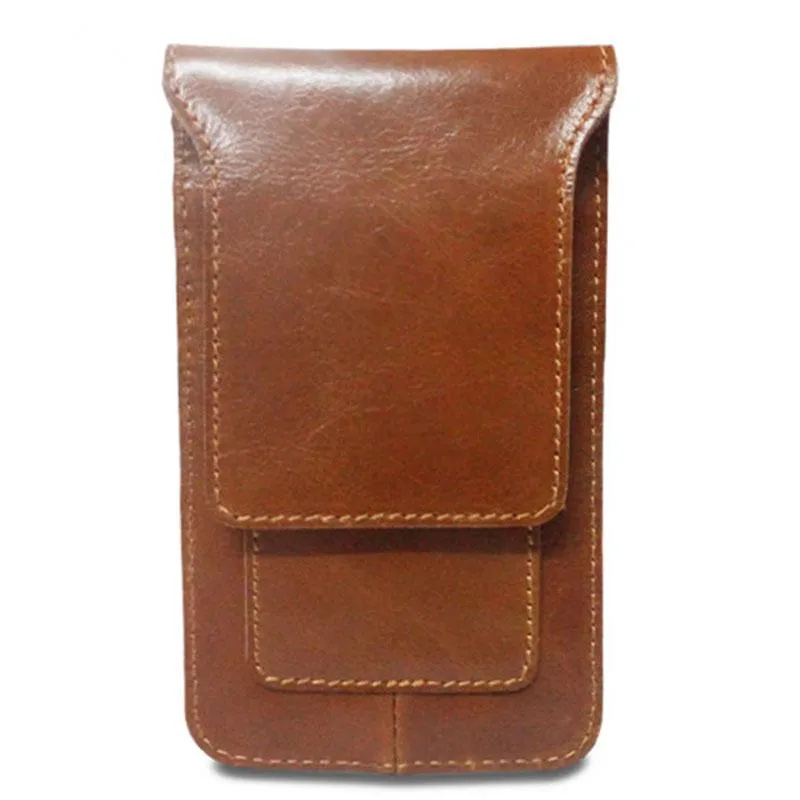 Cool Slim Mens Leather Cell Phone Holsters Belt Pouch Waist Bag for Men