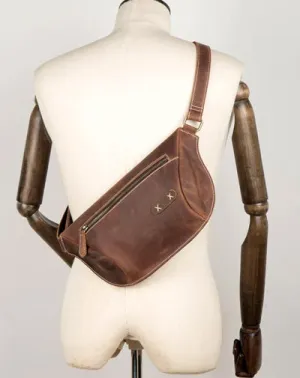 Cooll Mens Brown Leather Fanny Pack Mens Waist Bags Hip Pack Belt Bags Bumbags for Men Brown