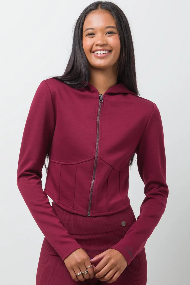 Corset Tracktop Burgundy,women t-shirt cotton,women t-shirt top,boutique women's clothing