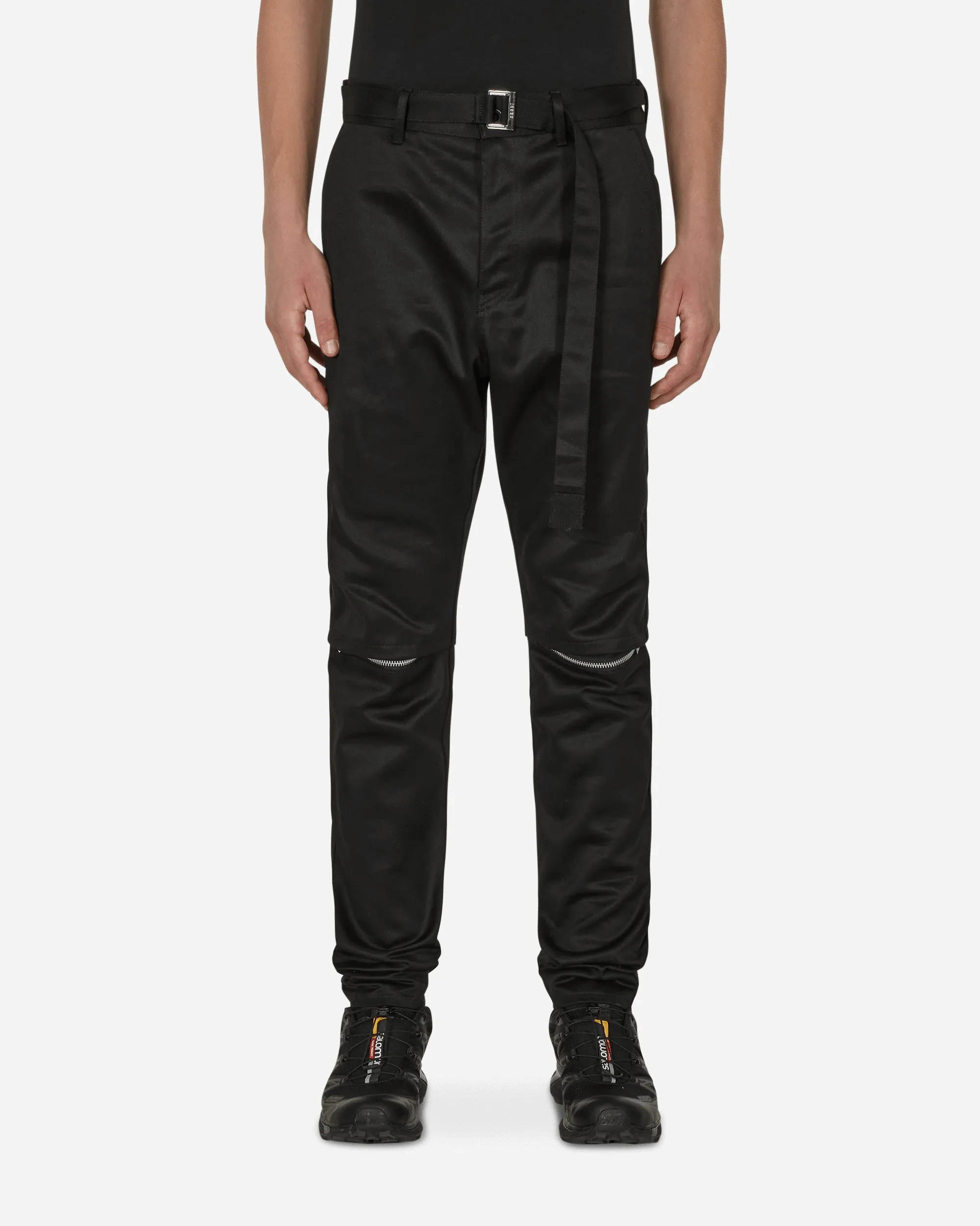 Cotton Chino Knee Zip Pants Black Men's sweatshirt