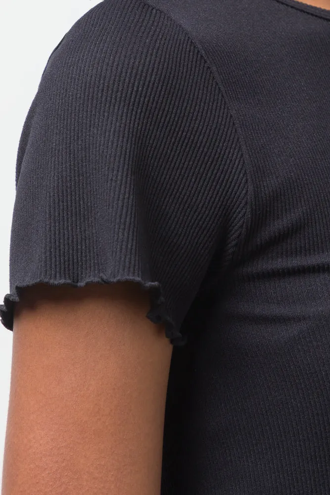 Crew Neck Short Sleeve T-Shirt Black