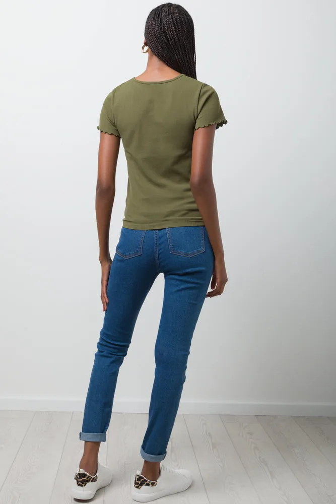 Crew Neck Short Sleeve T-Shirt Green