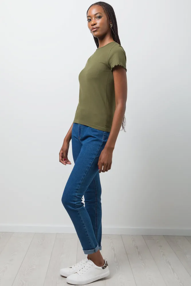 Crew Neck Short Sleeve T-Shirt Green