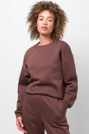 Crew Neck Tracktop Brown,women t-shirt cotton,women t-shirt top,boutique women's clothing