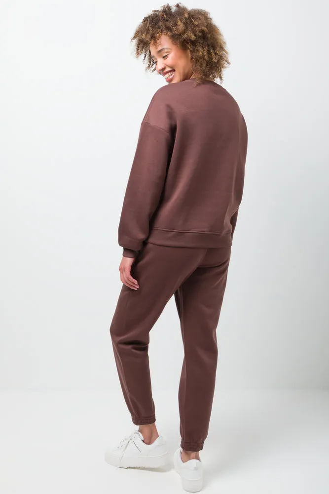 Crew Neck Tracktop Brown