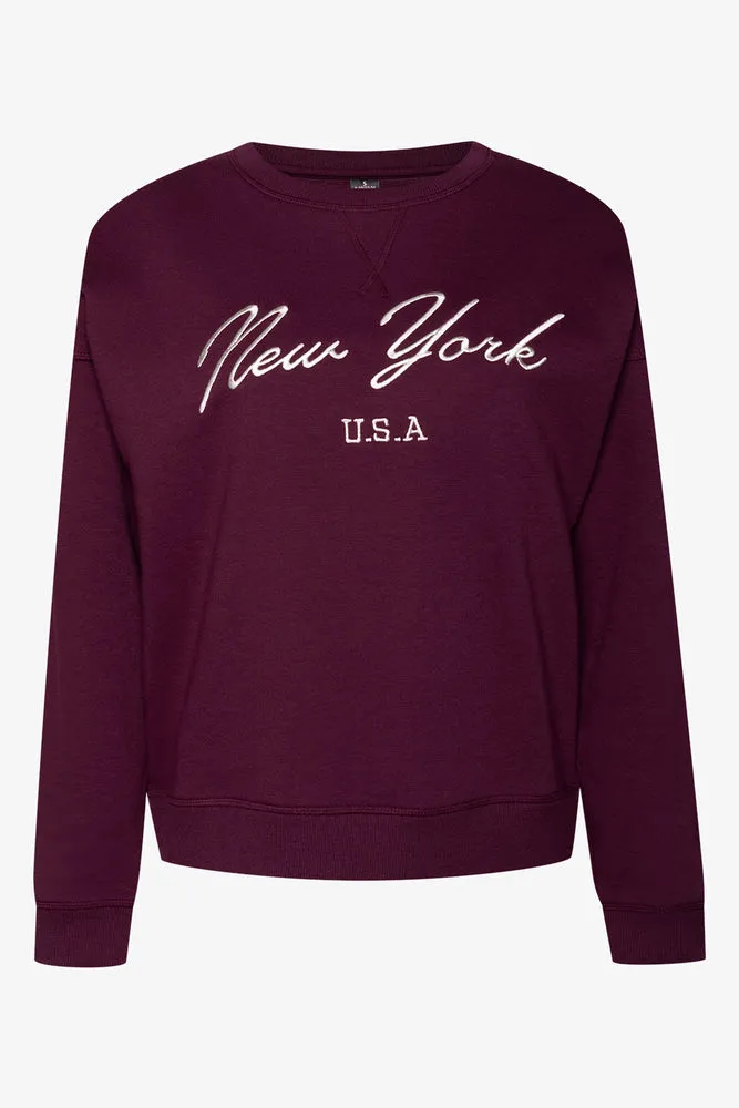 Crew Neck Tracktop Burgundy,women t-shirt cotton,women t-shirt top,boutique women's clothing