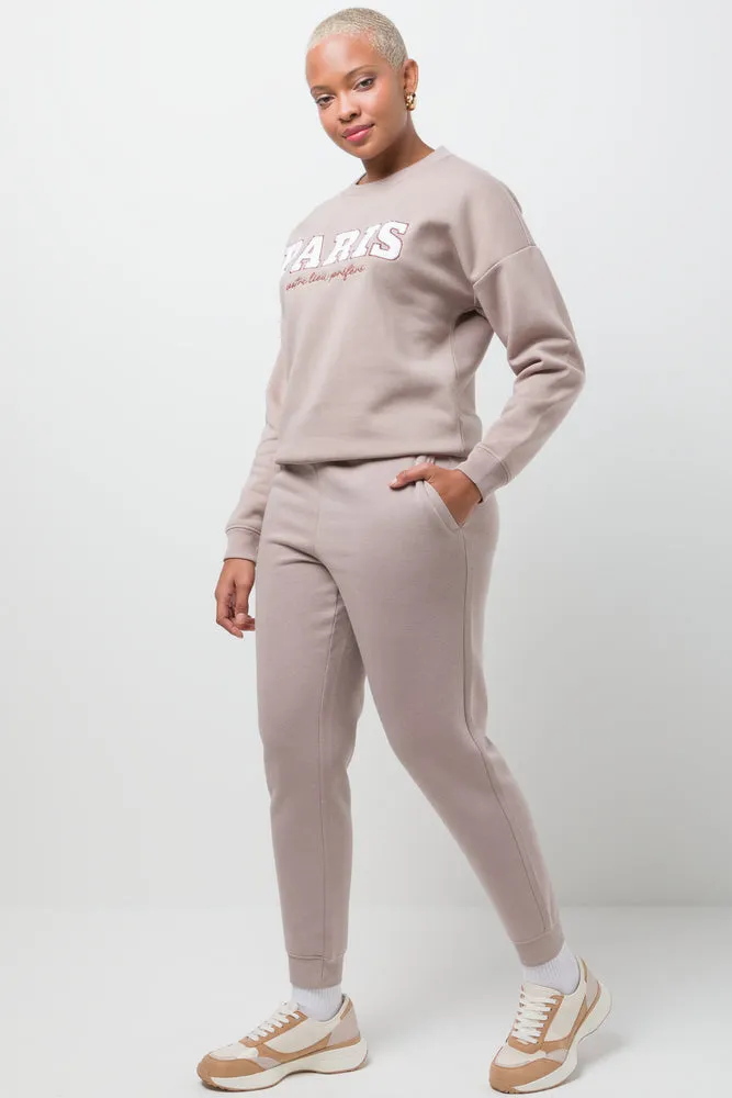 Crew Neck Tracktop Natural