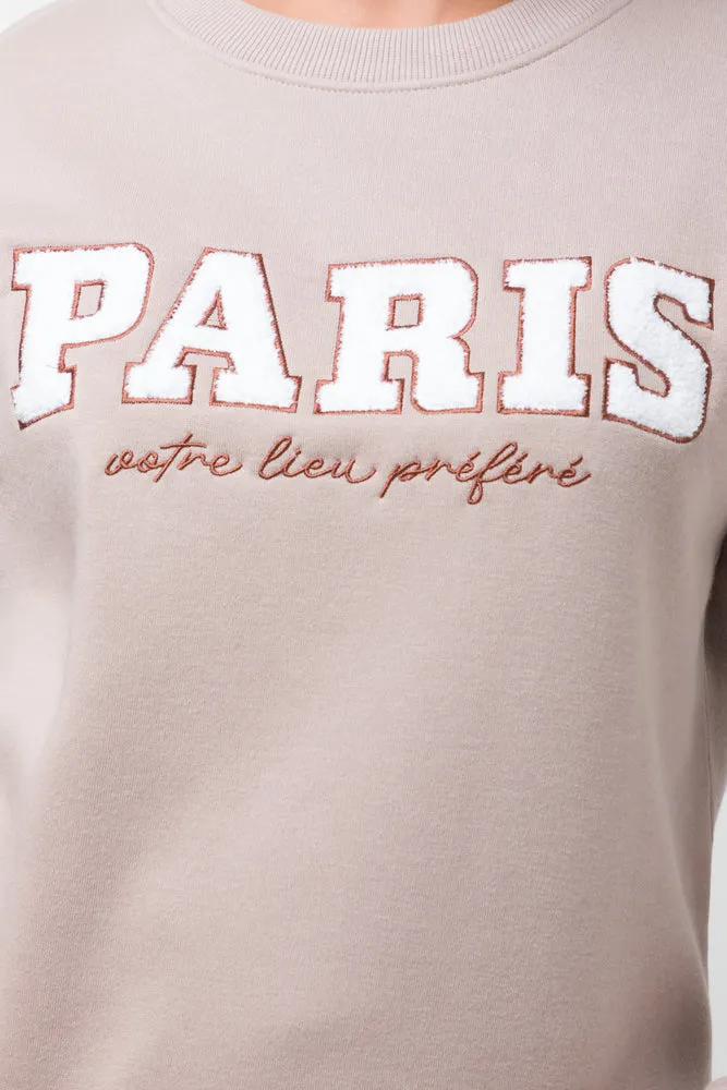 Crew Neck Tracktop Natural