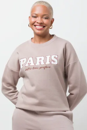 Crew Neck Tracktop Natural,women t-shirt cotton,women t-shirt top,boutique women's clothing