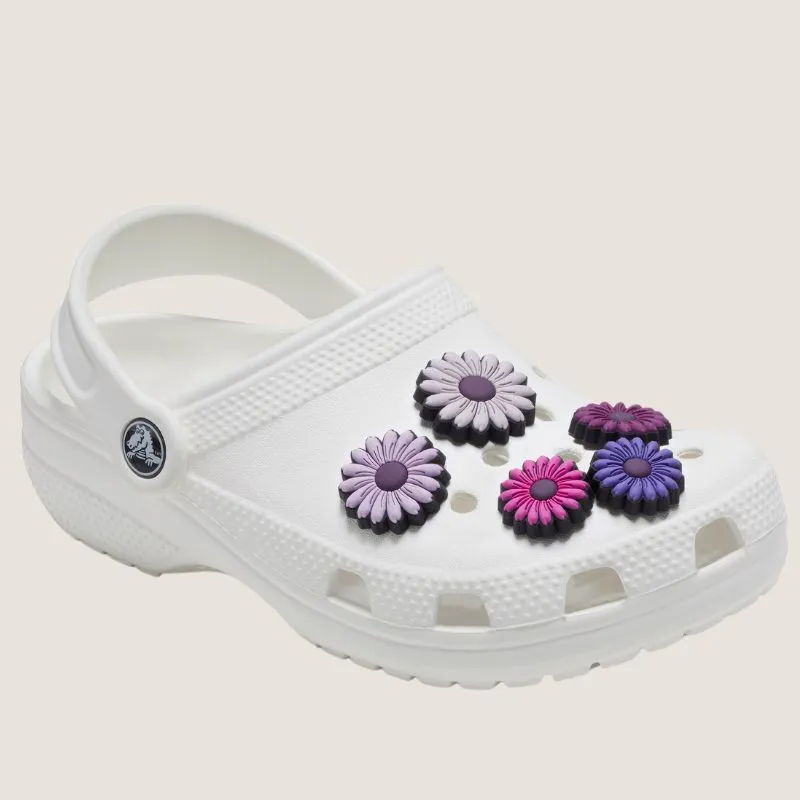 Crocs Lot de 5 Charmes Jibbitz Fleuris Violets Mixés pour Chaussures Crocs