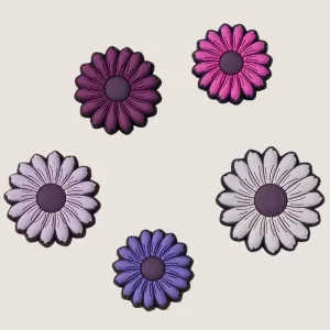 Crocs Lot de 5 Charmes Jibbitz Fleuris Violets Mixés pour Chaussures Crocs