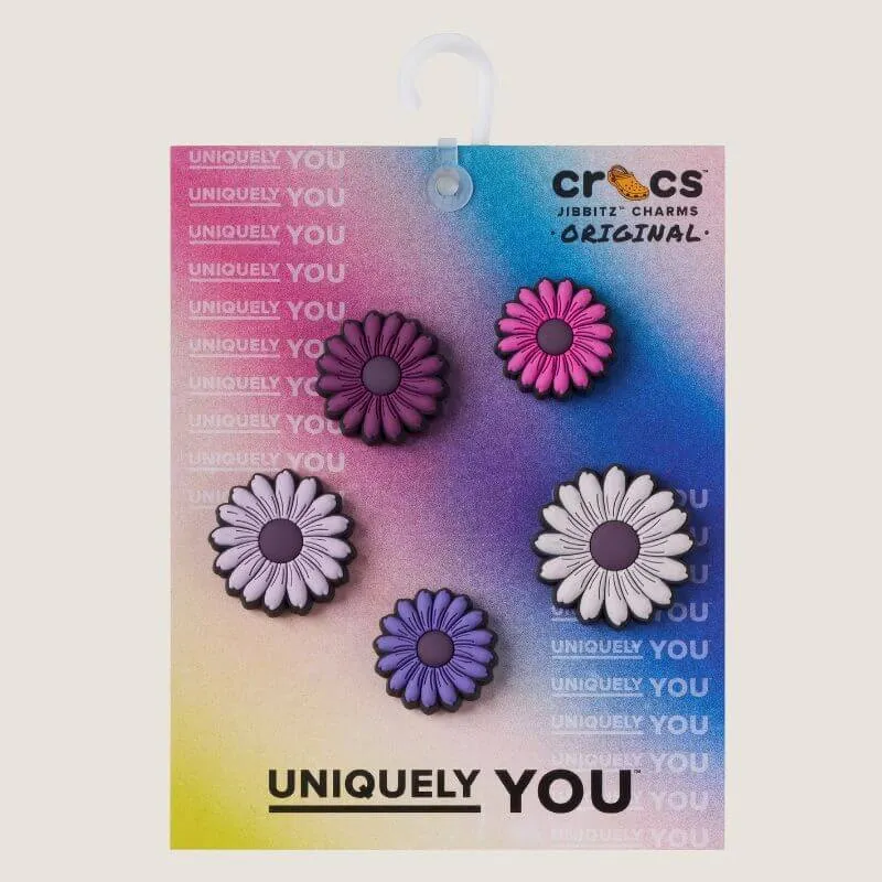 Crocs Lot de 5 Charmes Jibbitz Fleuris Violets Mixés pour Chaussures Crocs