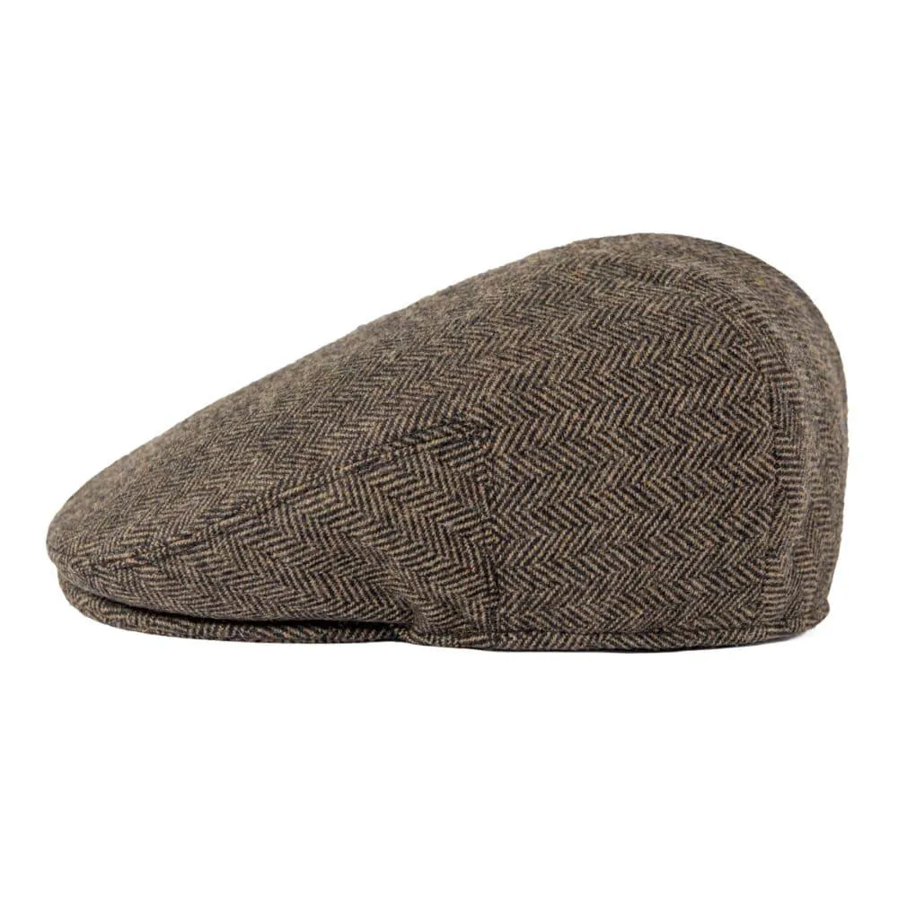 Croix Herringbone Wool Flat Cap