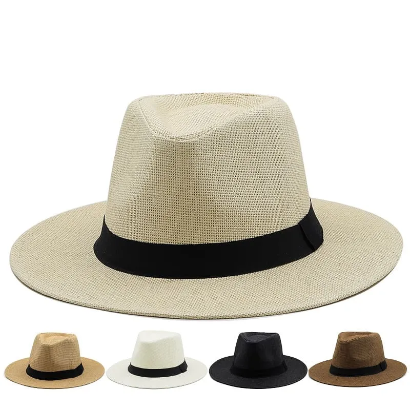 Curitiba Summer Fedora Hat stylish boater hat with ribbon on model