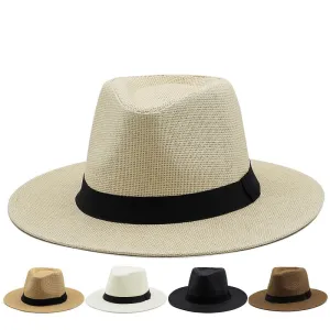Curitiba Summer Fedora Hat stylish boater hat with ribbon on model