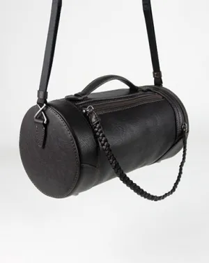 Cute Womens Black Coffee Leather Bucket Shoulder Purse Barrel Crossbody Bag Purse for Ladies cheap online