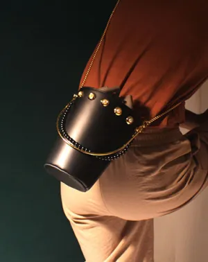 Cute Womens Black Leather Barrel Chain Crossbody Purse Bucket Round Chain Shoulder Bag for Women cheap online