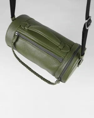 Cute Womens Green Leather Bucket Shoulder Purse Barrel Crossbody Bag Purse for Ladies cheap online