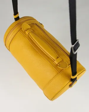 Cute Womens Yellow Leather Bucket Shoulder Purse Barrel Crossbody Bag Purse for Ladies cheap online