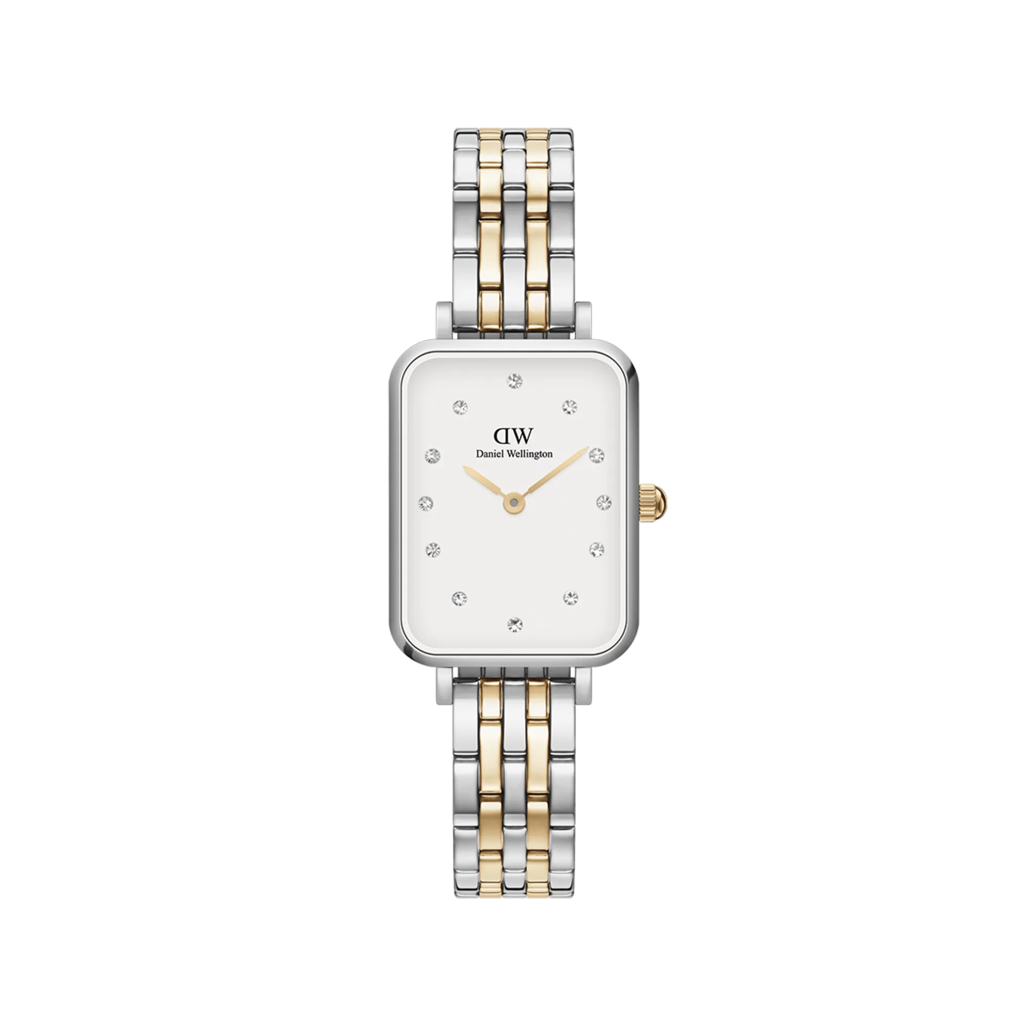 Daniel Wellington Quadro Lumine 20X26mm 5-Link White Watch DW00100625 