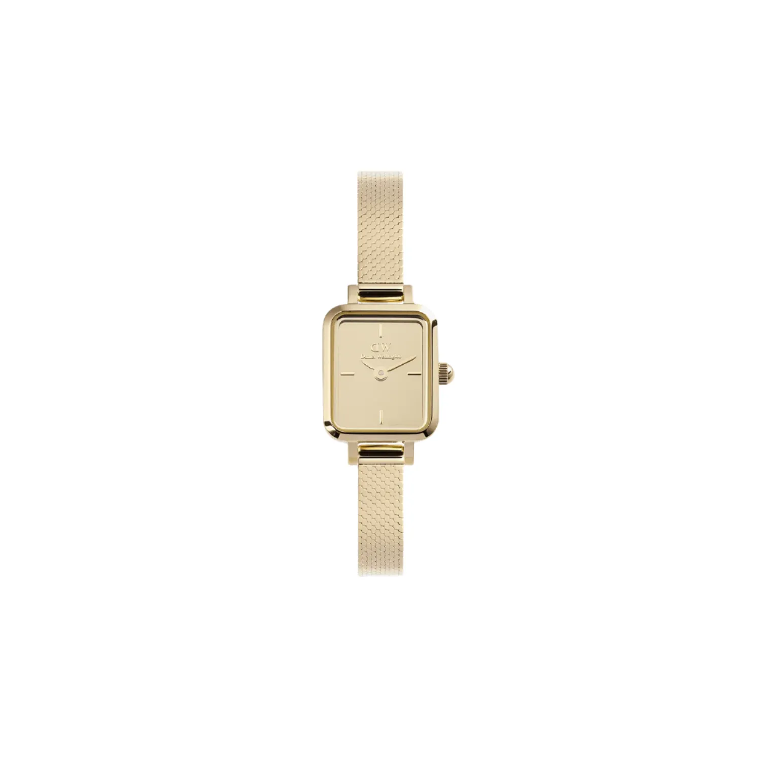 Daniel Wellington Quadro Mini Mirror Reflection Gold Dial Watch DW00100801 