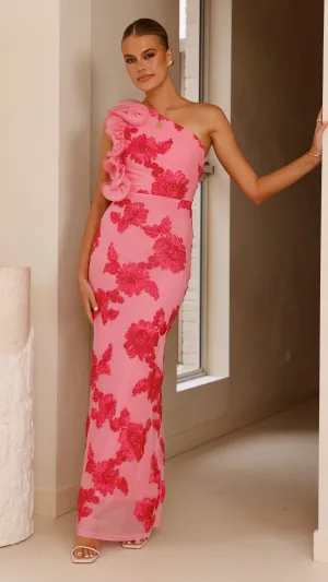 Darlee Maxi Dress - Pink Floral,prom dresses,wedding guest dresses,homecoming dresses,bridesmaid dresses,cocktail dresses,women clothing,summer dresses,formal dresses,sundresses,mother of the bride dresses,quince clothing,bodycon dress,dress casual,dress d