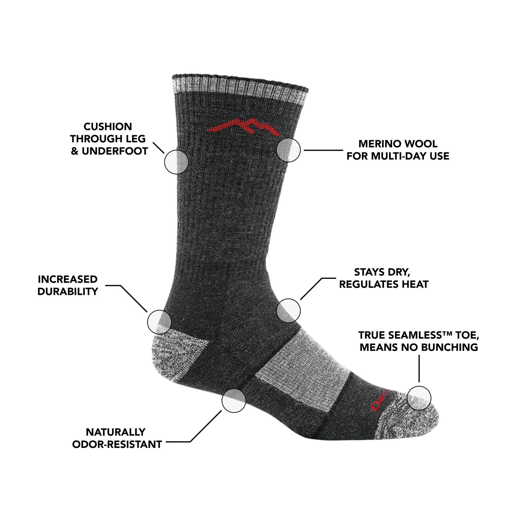 Darn Tough | Men's Hiker Boot Midweight Hiking Sock