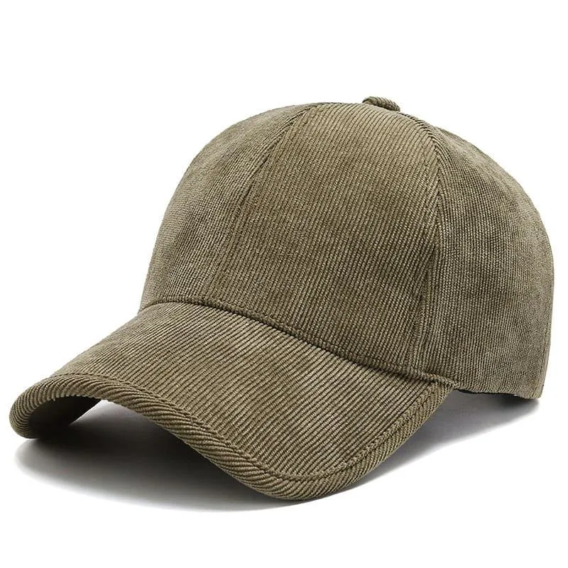 Derby Corduroy Baseball Cap stylish boater hat with ribbon on model