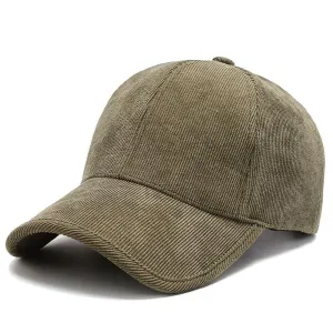 Derby Corduroy Baseball Cap stylish boater hat with ribbon on model