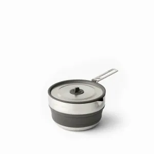 Detour Stainless Steel Collapsible Pot - 1.8L portable camping kitchen set discount camping cookware kit sale olding camp kitchen box clearance