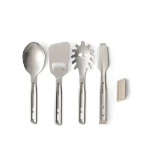 Detour Stainless Steel Utensil Set portable camping kitchen set discount camping cookware kit sale olding camp kitchen box clearance
