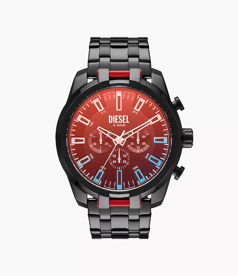 Diesel Split Chronograph Black-Tone Stainless Steel Watch DZ4589 