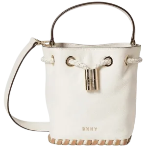DKNY Winnie Small White Leather Women's Bucket Bag R02JUI94XGQ stylish bucket bags