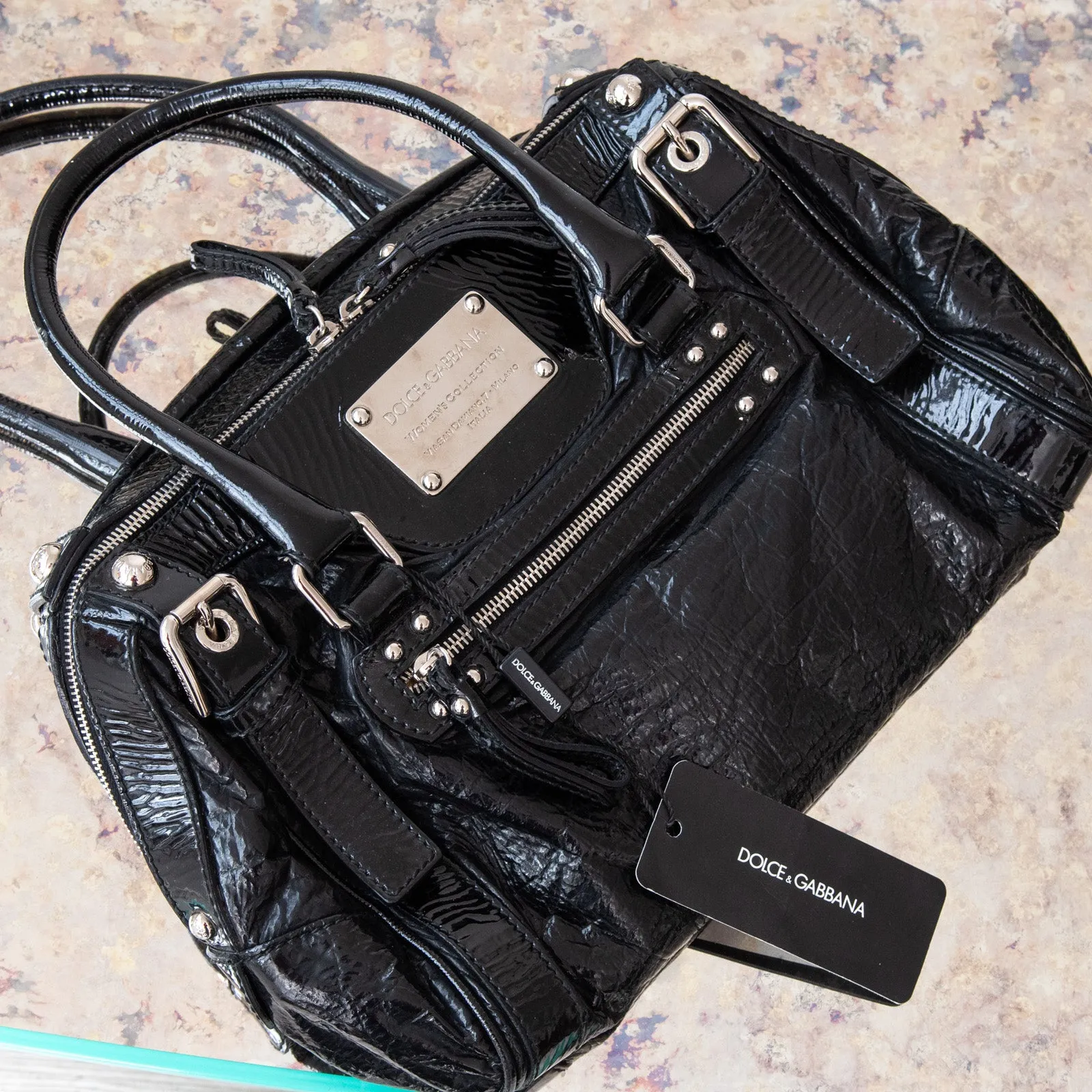 Dolce & Gabbana  Black Patent Bag