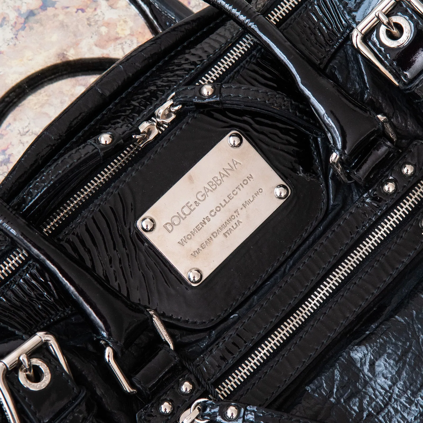 Dolce & Gabbana  Black Patent Bag