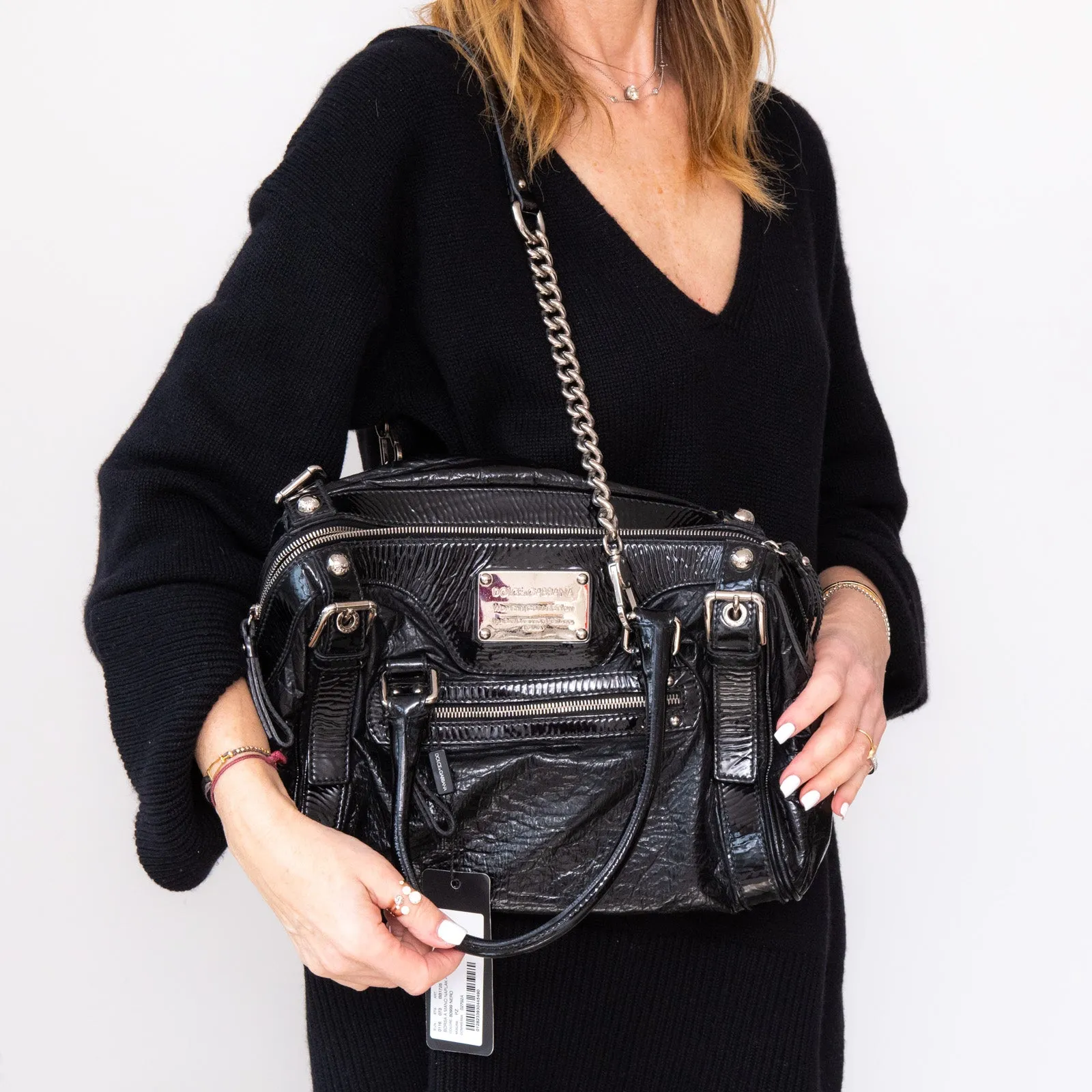 Dolce & Gabbana  Black Patent Bag