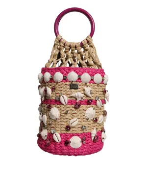 Dolce & Gabbana multi Bucket Raffia Seashells Crystals HandWomen's Women's Bag stylish bucket bags